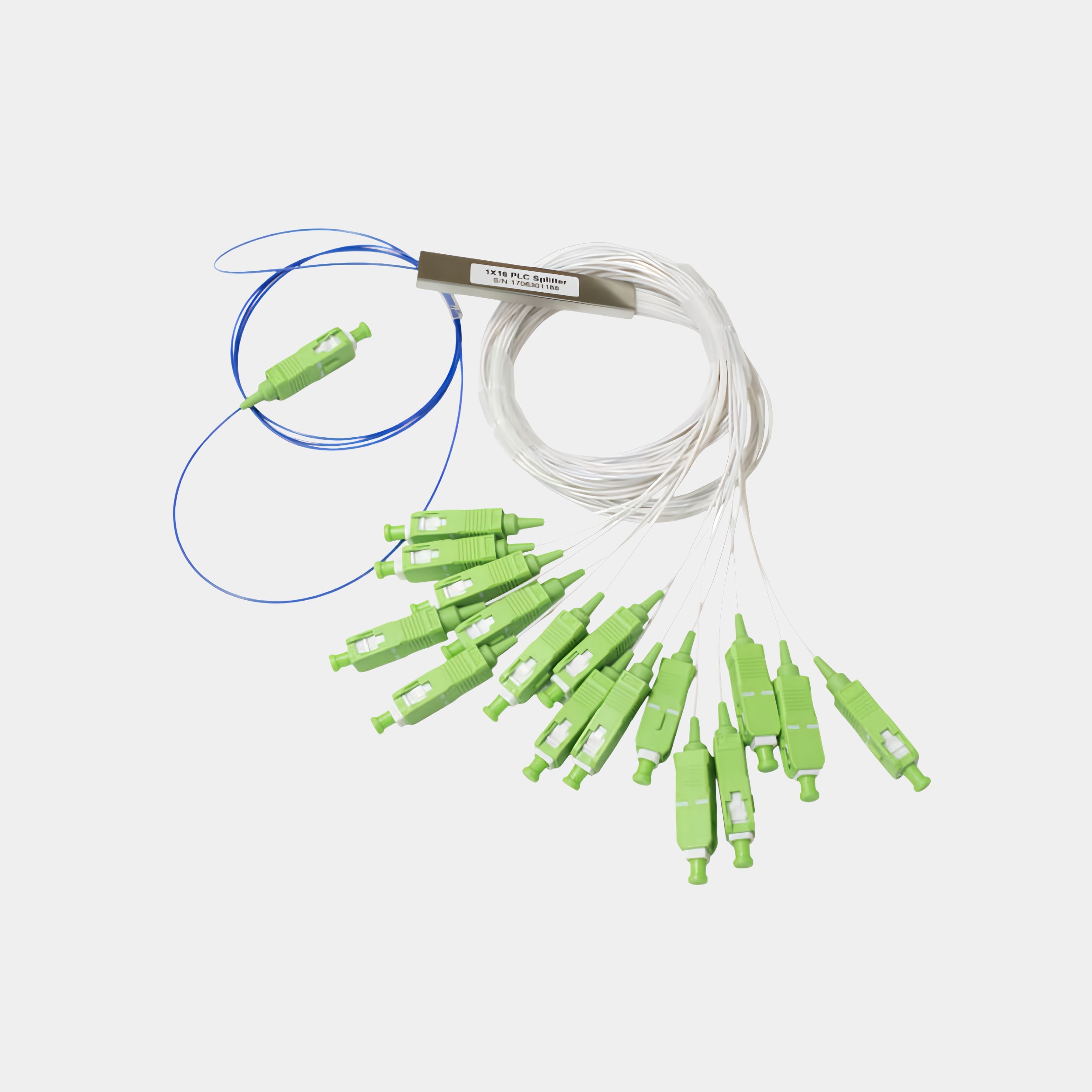 1x16 PLC Fiber Optic Splitter SC/APC, Singlemode G.657A1