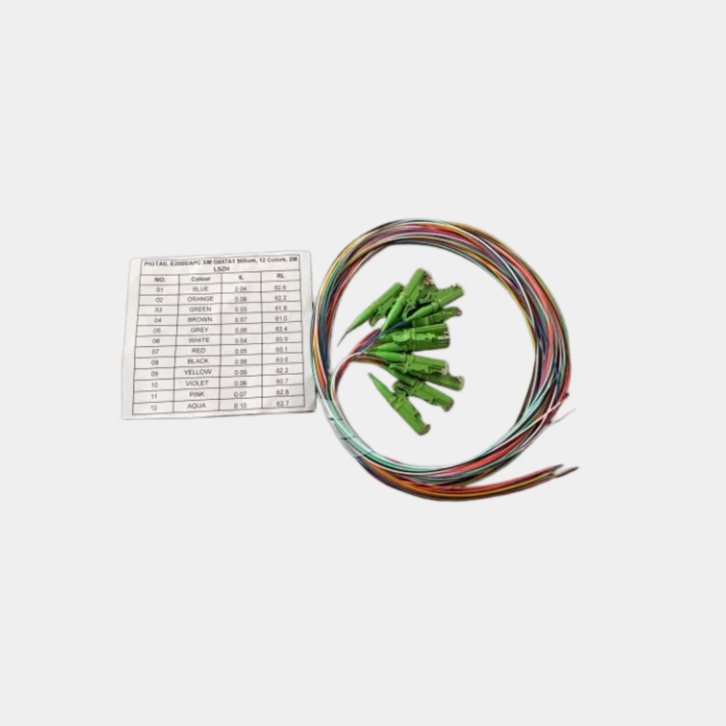 Fiber Pigtail 12 colors E2000/APC